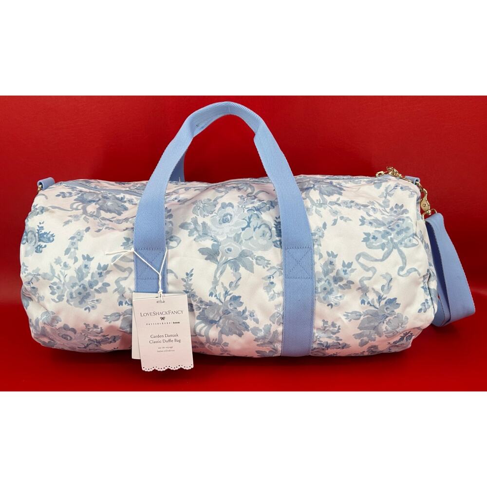 Pottery Barn Teen x LoveShackFancy Garden Damask Duffle Bag Monogrammed NWT